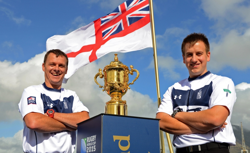 HMS Iron Duke Hosts The Webb Ellis Rugby World Cup  